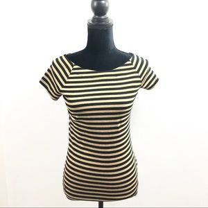 Ralph Lauren Black & Gold Short Sleeve Sweater EUC